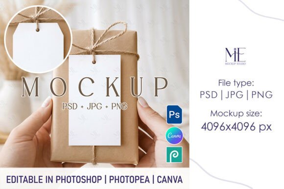 Download Gift Tag Mockup Holiday Thank You Label - Gift Collection