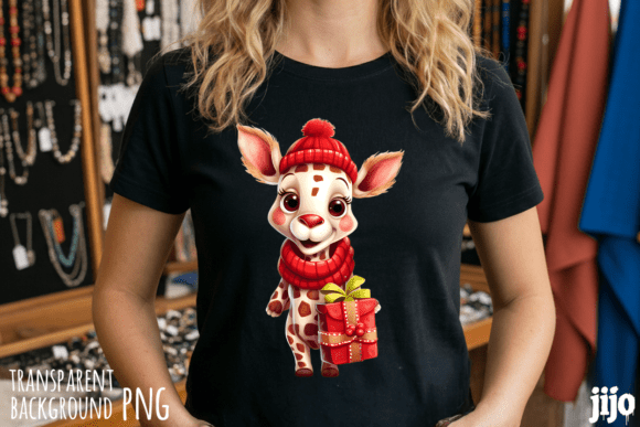 Download Cute Giraffe Christmas Gift PNG - Gift Collection
