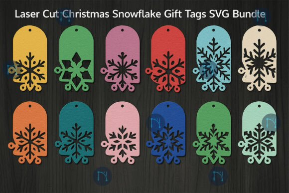 Download Christmas Snowflake Gift Tags SVG Bundle - Gift Collection