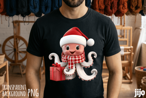 Download Octopus Santa Christmas Gift PNG - Gift Collection