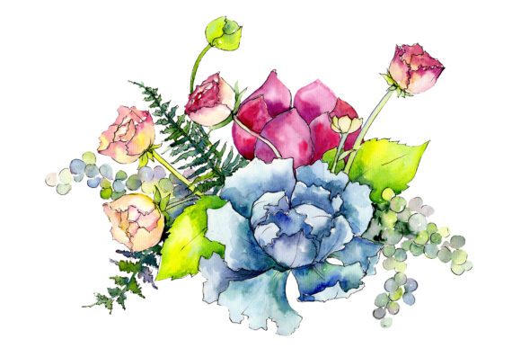 Download Bouquet Summer Miracle Watercolor - Premium Bundle