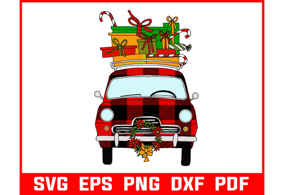 Download London Cab with Christmas Gift Svg - Gift Collection