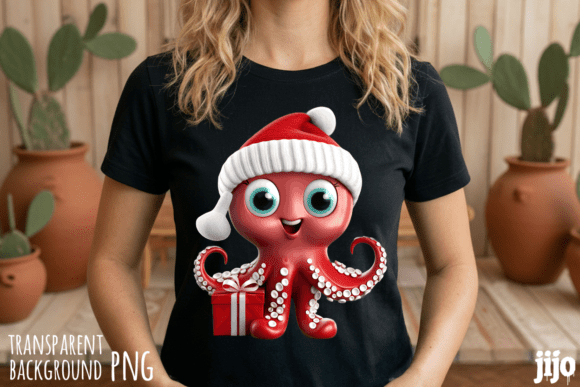 Download Santa Octopus Christmas Gift PNG - Gift Collection